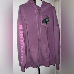 Rue21 Pink Boyfriend Hoodie with Butterfly Accent
